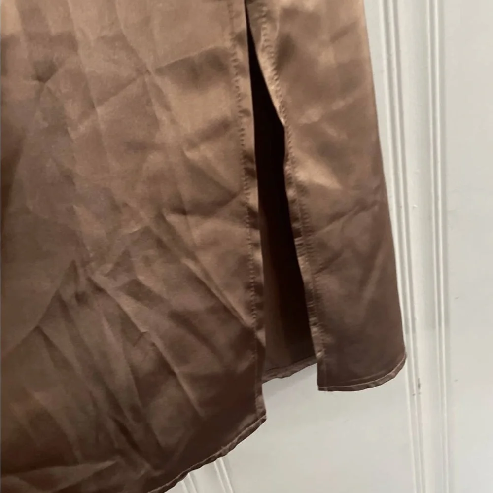 Light Brown Satin Nightgown Dress - Picture 8 of 10